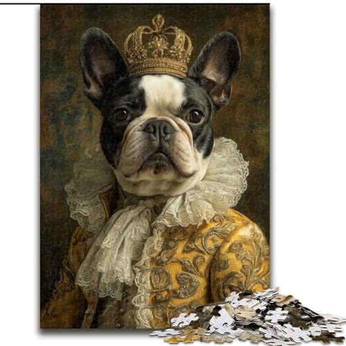 1000-teiliges Puzzle für Erwachsene und Jugendliche, Piratenkapitän, Französische Bulldogge, Lernspielzeug und Spiele für Erwachsene und Jugendliche (Größe 50x75cm) von MrChunlong