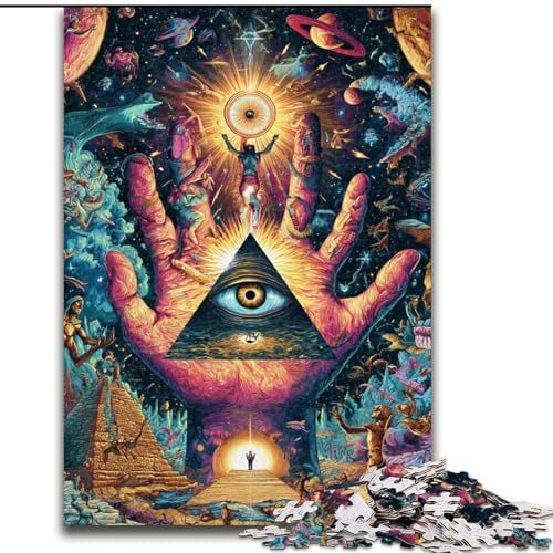 1000-teiliges Puzzle für Erwachsene und Jugendliche, Psychedelic Eye, Lernspielzeug und Spiele für Erwachsene und Jugendliche (Größe 26x38cm) von MrChunlong