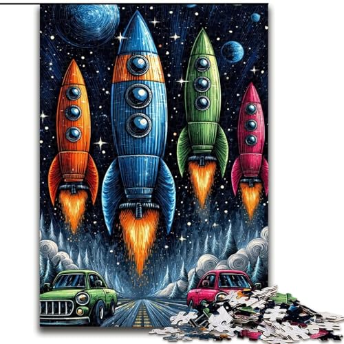 1000-teiliges Puzzle für Erwachsene und Jugendliche, Rakete, geeignet für Personen ab 14 Jahren Anspruchsvoll zu vervollständigen, Aber lustig und humorvoll Tolles Geschenk (Größe 26x38cm) von MrChunlong