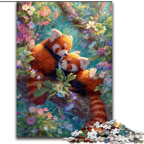 1000-teiliges Puzzle für Erwachsene und Jugendliche, Roter Panda, Lernspielzeug und Spiele für Erwachsene und Jugendliche (Größe 50x75cm) von MrChunlong