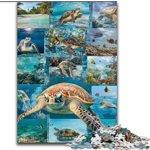 1000-teiliges Puzzle für Erwachsene und Jugendliche, Schildkröte im Ozean, Lernspiele, Heimdekoration, ganze Familie (Größe 50x75cm) von MrChunlong