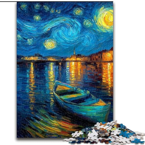 1000-teiliges Puzzle für Erwachsene und Jugendliche, Sternenhimmel-Boot, Lernspiele, Heimdekoration, geeignet für die Schreibtischdekoration (Größe 50x75cm) von MrChunlong