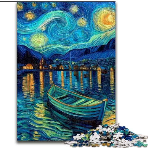 1000-teiliges Puzzle für Erwachsene und Jugendliche, Sternenhimmel-Boot, Lernspiele, Heimdekoration, geeignet für die Schreibtischdekoration (Größe 50x75cm) von MrChunlong