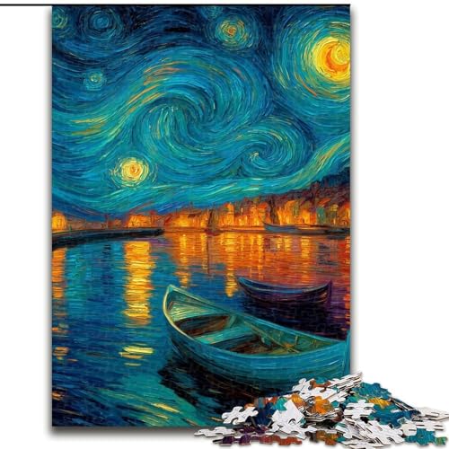 1000-teiliges Puzzle für Erwachsene und Jugendliche, Sternenhimmelboot, Elefantenspielzeug, Denkspiel, Geburtstagsgeschenk, Geschenke, Wandkunst für Kinder ab 14 Jahren (Größe 26x38cm) von MrChunlong