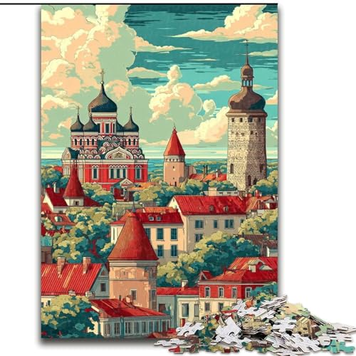1000-teiliges Puzzle für Erwachsene und Jugendliche, Tallinn, Estland, Lernspielzeug und Spiele für Erwachsene und Jugendliche (Größe 26x38cm) von MrChunlong