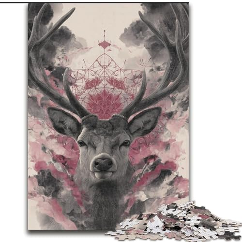 1000-teiliges Puzzle für Erwachsene und Jugendliche, Tierhirsch, Lernspiele, Heimdekoration, ganze Familie (Größe 26x38cm) von MrChunlong