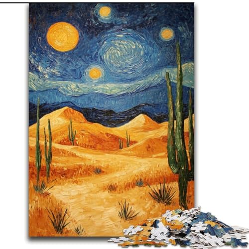 1000-teiliges Puzzle für Erwachsene und Jugendliche, Wüstennachthimmel, Elefantenspielzeug, Denkspiel, Geburtstagsgeschenk, Geschenke, Wandkunst für Kinder ab 14 Jahren (Größe 50x75cm) von MrChunlong