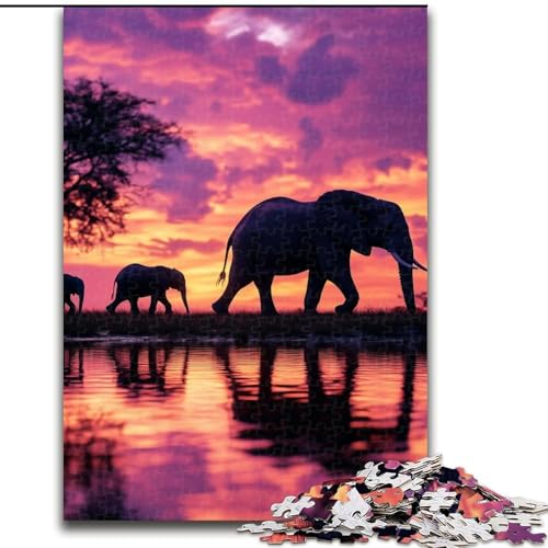1000-teiliges Puzzle für Erwachsene und Jugendliche, afrikanischer Elefant, Lernspiele, Heimdekoration, ganze Familie (Größe 26x38cm) von MrChunlong