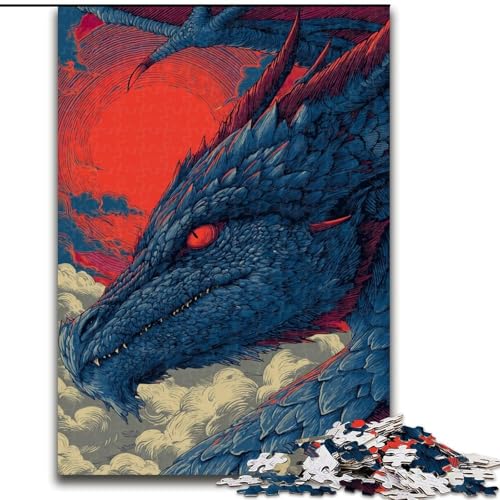 1000-teiliges Puzzle für Erwachsene und Jugendliche, geheimnisvoller Drache, Familienaktivität, einzigartige Heimdekoration und Geschenke für Kinder ab 14 Jahren (Größe 26x38cm) von MrChunlong