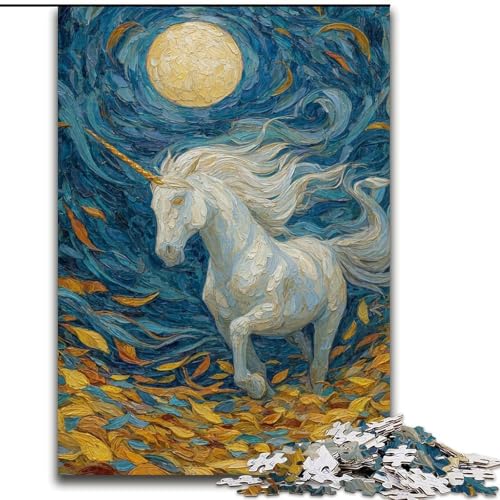 1000-teiliges Puzzle für Erwachsene und Jugendliche, geheimnisvolles Einhorn, Lernspiele, Heimdekoration, geeignet für die Schreibtischdekoration (Größe 26x38cm) von MrChunlong