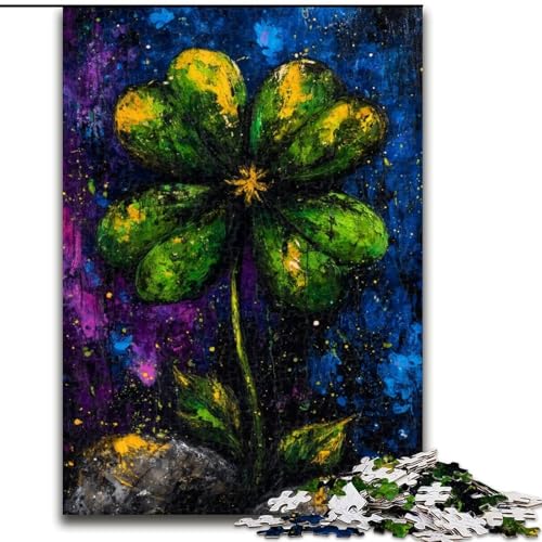 1000-teiliges Puzzle für Erwachsene und Jugendliche, geheimnisvolles vierblättriges Kleeblatt, Lernspiele, Heimdekoration, ganze Familie (Größe 50x75cm) von MrChunlong