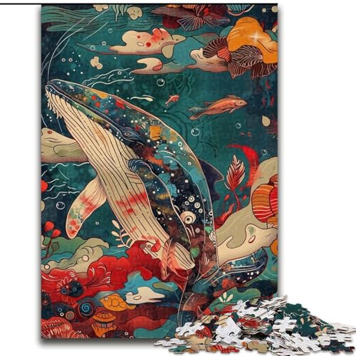 1000-teiliges Puzzle für Erwachsene und Jugendliche, magischer Wal, für Kinder ab 14 Jahren, Heimdekoration als Geschenk für die ganze Familie und Freunde (Größe 26x38cm) von MrChunlong