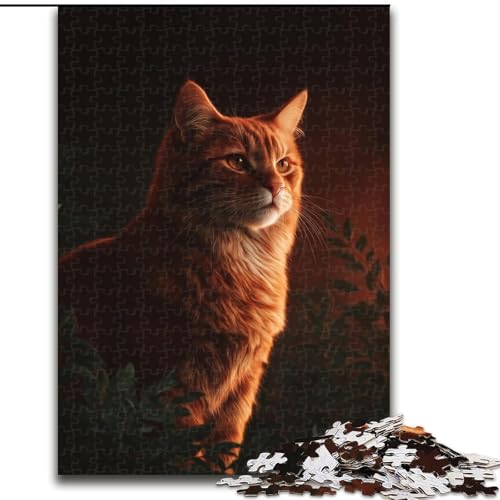 1000-teiliges Puzzle für Erwachsene und Jugendliche, orangefarbene Katze, Elefantenspielzeug, Denkspiel, Geburtstagsgeschenk, Geschenke, Wandkunst für Kinder ab 14 Jahren (Größe 26x38cm) von MrChunlong