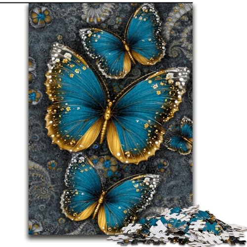 1000-teiliges Puzzle für Erwachsene und Jugendliche, schöner Blauer Schmetterling, Lernspiele, Heimdekoration, geeignet für die Schreibtischdekoration (Größe 50x75cm) von MrChunlong