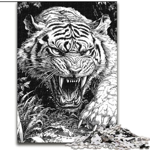 1000-teiliges Puzzle für Erwachsene und Jugendliche, weißer Tiger, Lernspielzeug und Spiele für Erwachsene und Jugendliche (Größe 26x38cm) von MrChunlong