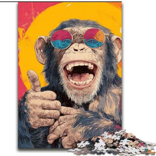 1000-teiliges Puzzle für Erwachsene und Jugendliche Happy Chimpanzee, Lernspielzeug und Spiele für Erwachsene und Jugendliche (Größe 50x75cm) von MrChunlong