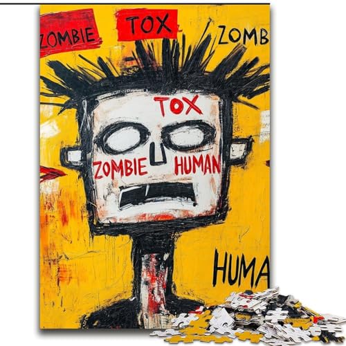 1000-teiliges Puzzle für Erwachsene und Jugendliche im Basquiat-Stil, Elefantenspielzeug, Denkspiel, Geburtstagsgeschenk, Geschenke, Wandkunst für Kinder ab 14 Jahren (Größe 26x38cm) von MrChunlong