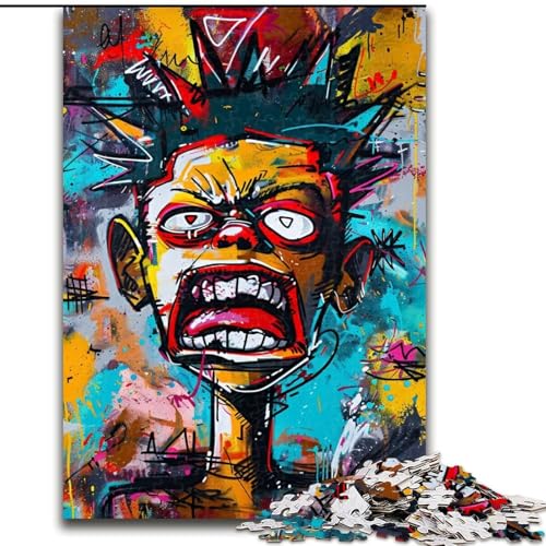 1000-teiliges Puzzle für Erwachsene und Jugendliche im Basquiat-Stil, Lernspiele, Heimdekoration, geeignet für die Schreibtischdekoration (Größe 50x75cm) von MrChunlong