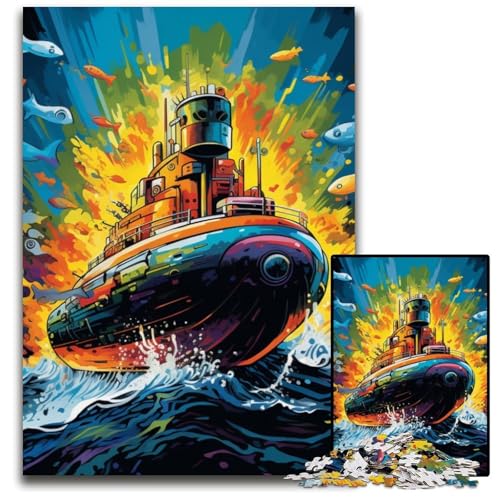 1000-teiliges Puzzle für Erwachsene. Buntes U-Boot-Puzzle für Erwachsene. Perfekt für Halloween, Weihnachten, Geburtstagsgeschenk. 26x38cm/10,23x14,96 Zoll von MrChunlong