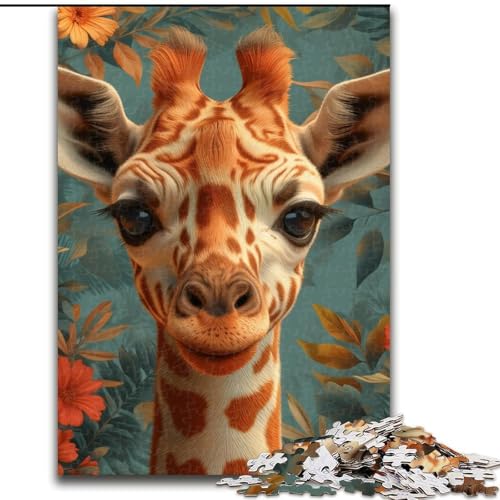 1000-teiliges Puzzle für Teenager, Geschenke, Dschungelgiraffe, Elefantenspielzeug, Denkspiel, Geburtstagsgeschenk, Geschenke, Wandkunst für Kinder ab 14 Jahren (Größe 50x75cm) von MrChunlong