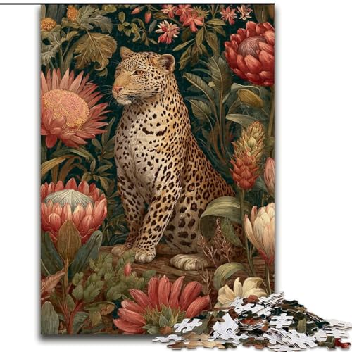 1000-teiliges Puzzle für Teenager, Geschenke, Goldener Leopard, Elefantenspielzeug, Denkspiel, Geburtstagsgeschenk, Geschenke, Wandkunst für Kinder ab 14 Jahren (Größe 26x38cm) von MrChunlong