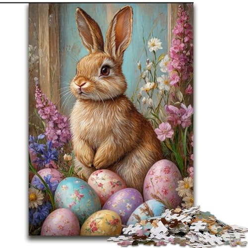 1000-teiliges Puzzle für Teenager, Geschenke, Osterhase, Elefantenspielzeug, Denkspiel, Geburtstagsgeschenk, Geschenke, Wandkunst für Kinder ab 14 Jahren (Größe 50x75cm) von MrChunlong