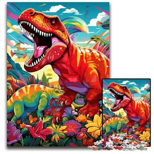 1000-teiliges Puzzle mit Dinosaurier-Kunstmotiv, anspruchsvolles Denkspiel für Teenager, unterhaltsames interaktives Spiel für die ganze Familie, 26x38cm/10,23x14,96 Zoll 1000-teiliges Puzzle mit Dinosaurier-Kunstmotiv, anspruchsvolles Denkspiel für Teenager, unterhaltsames interaktives Spiel für die ganze Familie, 26x38cm/10,23x14,96 Zoll von MrChunlong