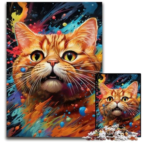 1000-teiliges Puzzle mit Katzenmotiv, anspruchsvolles Denkspiel für Teenager, unterhaltsames interaktives Spiel für die ganze Familie, 50x75cm/19,68x29,52 Zoll 1000-teiliges Puzzle mit Katzenmotiv, anspruchsvolles Denkspiel für Teenager, unterhaltsames interaktives Spiel für die ganze Familie, 50x75cm/19,68x29,52 Zoll von MrChunlong