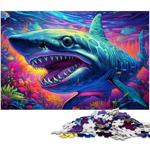 1000-teiliges Puzzle mit Tierkunst-Hai, Papppuzzle für Erwachsene, anspruchsvolles DIY-Denkspiel, perfektes Familienspiel oder dekoratives Geschenk, 26x38cm/10,23x14,96 Zoll 1000-teiliges Puzzle mit Tierkunst-Hai, Papppuzzle für Erwachsene, anspruchsvolles DIY-Denkspiel, perfektes Familienspiel oder dekoratives Geschenk, 26x38cm/10,23x14,96 Zoll von MrChunlong