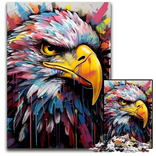 Adler-Graffiti-Puzzle, 1000 Teile, anspruchsvolles Denkspiel, Familienaktivität, Heimdekoration, 26x38cm/10,23x14,96 Zoll Adler-Graffiti-Puzzle, 1000 Teile, anspruchsvolles Denkspiel, Familienaktivität, Heimdekoration, 26x38cm/10,23x14,96 Zoll von MrChunlong