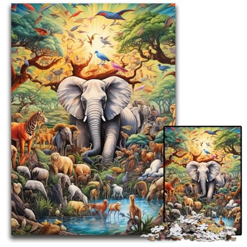 Art Elephant 1000-teiliges Puzzle aus Pappe, Puzzles für Erwachsene, anspruchsvolles Denkspiel, entspannendes Spielzeug für Teenager, 26x38cm/10,23x14,96 Zoll Art Elephant 1000-teiliges Puzzle aus Pappe, Puzzles für Erwachsene, anspruchsvolles Denkspiel, entspannendes Spielzeug für Teenager, 26x38cm/10,23x14,96 Zoll von MrChunlong