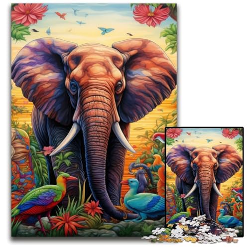Art Elephant 1000-teiliges Puzzle für Erwachsene, Holzpuzzle, anspruchsvolles DIY-Dekorationsspiel, interaktives Familienspielzeug, 50x75cm/19,68x29,52 Zoll Art Elephant 1000-teiliges Puzzle für Erwachsene, Holzpuzzle, anspruchsvolles DIY-Dekorationsspiel, interaktives Familienspielzeug, 50x75cm/19,68x29,52 Zoll von MrChunlong