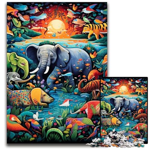 Art Elephant Puzzle für Erwachsene, 1000 Teile, Holzpuzzle, Denkspiel für Teenager, 50x75cm/19,68x29,52 Zoll Art Elephant Puzzle für Erwachsene, 1000 Teile, Holzpuzzle, Denkspiel für Teenager, 50x75cm/19,68x29,52 Zoll von MrChunlong