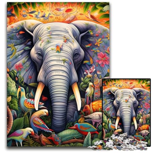 Art Elephant Puzzle für Erwachsene, 1000 Teile, Papppuzzle, anspruchsvolles Denkspiel für Teenager, Spaß für den Familienspieleabend, 26x38cm/10,23x14,96 Zoll Art Elephant Puzzle für Erwachsene, 1000 Teile, Papppuzzle, anspruchsvolles Denkspiel für Teenager, Spaß für den Familienspieleabend, 26x38cm/10,23x14,96 Zoll von MrChunlong