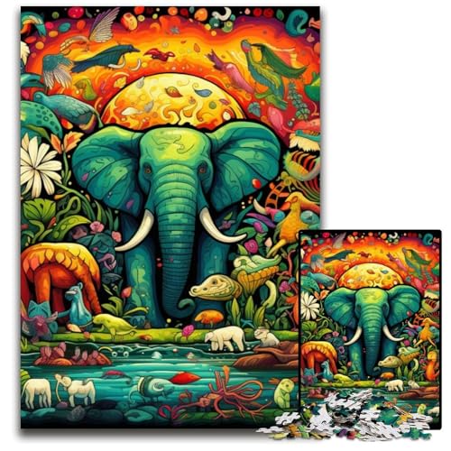 Art Elephant Puzzles für Erwachsene, 1000-teiliges Puzzle für Erwachsene, Familie und Freunde, geeignet für Kinder ab 14 Jahren, 50x75cm/19,68x29,52 Zoll Art Elephant Puzzles für Erwachsene, 1000-teiliges Puzzle für Erwachsene, Familie und Freunde, geeignet für Kinder ab 14 Jahren, 50x75cm/19,68x29,52 Zoll von MrChunlong