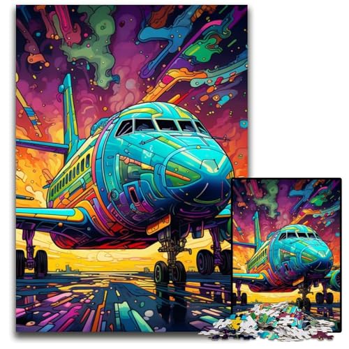 Art Flugzeug Puzzle für Erwachsene 1000 Teile Holzpuzzle Denksportaufgabe Spiel für Teenager, 50x75cm/19,68x29,52 Zoll von MrChunlong