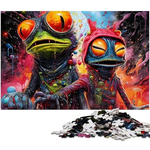 Art Strange Frogs 1000-teiliges Puzzle, anspruchsvolles Denkspiel, Familienaktivität, Heimdekoration, 26x38cm/10,23x14,96 Zoll Art Strange Frogs 1000-teiliges Puzzle, anspruchsvolles Denkspiel, Familienaktivität, Heimdekoration, 26x38cm/10,23x14,96 Zoll von MrChunlong