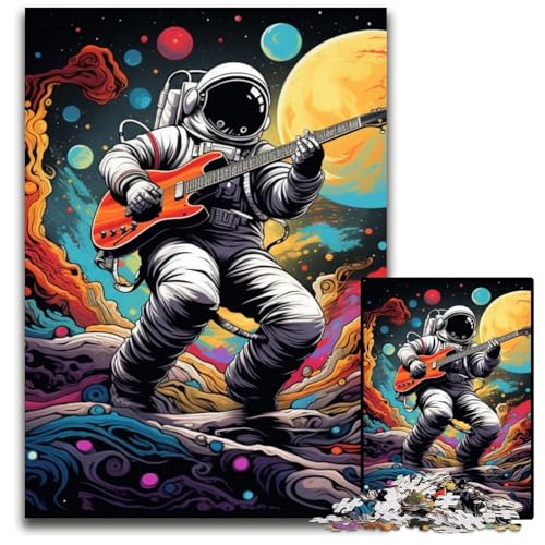 Astronaut spielt Gitarre, 1000-teiliges Puzzle für Erwachsene, Holzpuzzle, entspannende Unterhaltung, Heimdekoration, 50x75cm/19,68x29,52 Zoll Astronaut spielt Gitarre, 1000-teiliges Puzzle für Erwachsene, Holzpuzzle, entspannende Unterhaltung, Heimdekoration, 50x75cm/19,68x29,52 Zoll von MrChunlong