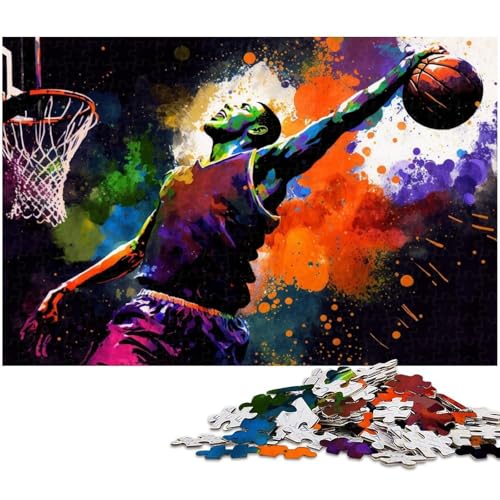 Basketballspieler-Puzzle, 1000 Teile, anspruchsvolles Denkspiel, Familienaktivität, Heimdekoration, 26x38cm/10,23x14,96 Zoll Basketballspieler-Puzzle, 1000 Teile, anspruchsvolles Denkspiel, Familienaktivität, Heimdekoration, 26x38cm/10,23x14,96 Zoll von MrChunlong