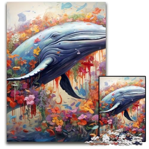 Blauwal-Puzzle 1000 Teile für Erwachsene, anspruchsvolle Puzzles, anspruchsvolles DIY-Denkspiel für Teenager, 50x75cm/19,68x29,52 Zoll Blauwal-Puzzle 1000 Teile für Erwachsene, anspruchsvolle Puzzles, anspruchsvolles DIY-Denkspiel für Teenager, 50x75cm/19,68x29,52 Zoll von MrChunlong