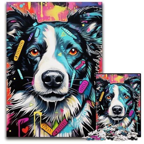 Border Collie 1000-teiliges Puzzle für Erwachsene, Holzpuzzle, anspruchsvolles DIY-Dekorationsspiel, interaktives Familienspielzeug, 50x75cm/19,68x29,52 Zoll Border Collie 1000-teiliges Puzzle für Erwachsene, Holzpuzzle, anspruchsvolles DIY-Dekorationsspiel, interaktives Familienspielzeug, 50x75cm/19,68x29,52 Zoll von MrChunlong