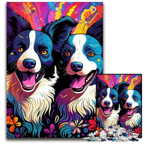 Border Collie 1000-teiliges Puzzle für Erwachsene aus Pappe, Denksportaufgabe, dekoratives DIY-Spiel, interaktives Familienspielzeug, 26x38cm/10,23x14,96 Zoll Border Collie 1000-teiliges Puzzle für Erwachsene aus Pappe, Denksportaufgabe, dekoratives DIY-Spiel, interaktives Familienspielzeug, 26x38cm/10,23x14,96 Zoll von MrChunlong