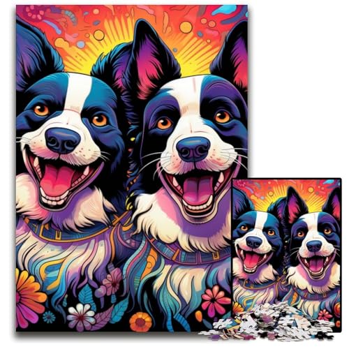 Border Collie Puzzle für Erwachsene, 1000 Teile, Holzpuzzle, Denksportspiel für Teenager, 50x75cm/19,68x29,52 Zoll Border Collie Puzzle für Erwachsene, 1000 Teile, Holzpuzzle, Denksportspiel für Teenager, 50x75cm/19,68x29,52 Zoll von MrChunlong