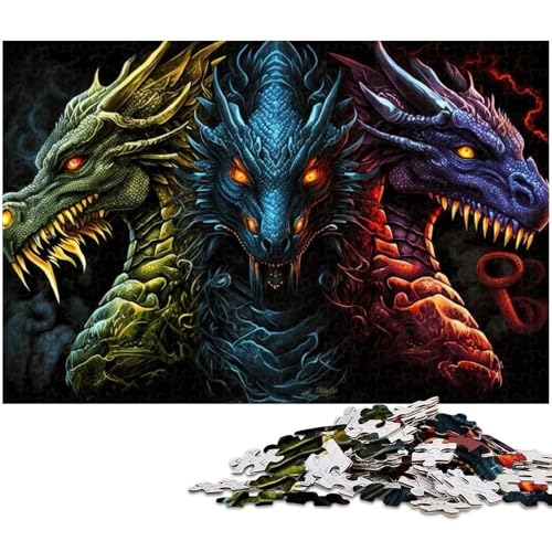 Brave Dragon 1000-Teile-Puzzle-Geschenke Unmögliche Puzzles für Erwachsene Herausfordernde Denksportaufgabe für Teenager, Familienspaß Interaktives Spiel 26x38cm/10,23x14,96 Zoll von MrChunlong