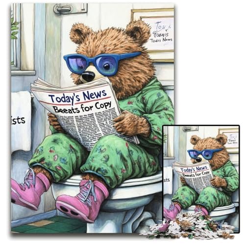 Brown Bear Go Toilet 1000-Teile-Puzzle-Geschenke Unmögliche Puzzles für Erwachsene Herausfordernde Denksportaufgabe für Teenager, Familienspaß Interaktives Spiel 50x75cm/19,68x29,52 Zoll Brown Bear Go Toilet 1000-Teile-Puzzle-Geschenke Unmögliche Puzzles für Erwachsene Herausfordernde Denksportaufgabe für Teenager, Familienspaß Interaktives Spiel 50x75cm/19,68x29,52 Zoll von MrChunlong