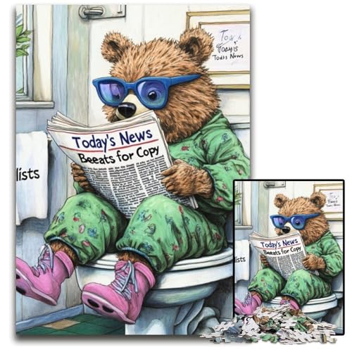 Brown Bear Go Toilet Puzzle 1000 Teile für Erwachsene, Papppuzzle für Erwachsene, ideales DIY-Dekor und Denksportgeschenk, 26x38cm/10,23x14,96 Zoll Brown Bear Go Toilet Puzzle 1000 Teile für Erwachsene, Papppuzzle für Erwachsene, ideales DIY-Dekor und Denksportgeschenk, 26x38cm/10,23x14,96 Zoll von MrChunlong