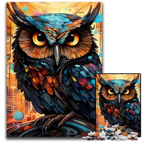 Bunte Eulen-Puzzles für Erwachsene, 1000-teiliges Holzpuzzle für Erwachsene, anspruchsvolles Denkspiel für Teenager, Spaß für den Familienspieleabend, 50x75cm/19,68x29,52 Zoll Bunte Eulen-Puzzles für Erwachsene, 1000-teiliges Holzpuzzle für Erwachsene, anspruchsvolles Denkspiel für Teenager, Spaß für den Familienspieleabend, 50x75cm/19,68x29,52 Zoll von MrChunlong