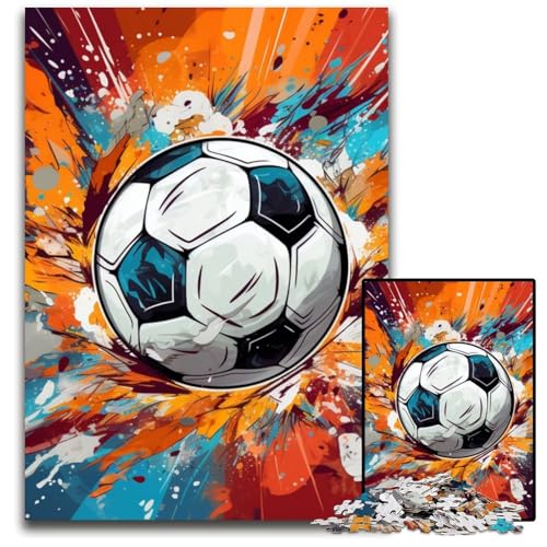 Bunte Fußball-Puzzles für Erwachsene, 1000 Teile, Papppuzzles, anspruchsvolles Denkspiel für Teenager, Spaß für den Familienspieleabend, 26x38cm/10,23x14,96 Zoll von MrChunlong