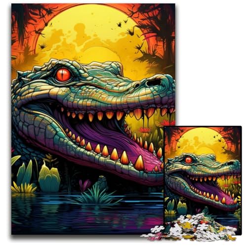 Bunte Krokodil-Puzzles für Erwachsene, 1000-teiliges Puzzle für Erwachsene, Familie und Freunde, geeignet für Kinder ab 14 Jahren, 50x75cm/19,68x29,52 Zoll Bunte Krokodil-Puzzles für Erwachsene, 1000-teiliges Puzzle für Erwachsene, Familie und Freunde, geeignet für Kinder ab 14 Jahren, 50x75cm/19,68x29,52 Zoll von MrChunlong