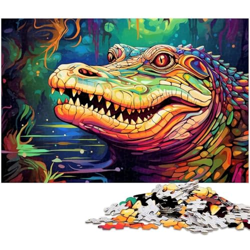 Bunte Krokodile-Puzzles 1000 Teile für Erwachsene, Holzpuzzles, Heimdekoration und Urlaubsspaß, 50x75cm/19,68x29,52 Zoll Bunte Krokodile-Puzzles 1000 Teile für Erwachsene, Holzpuzzles, Heimdekoration und Urlaubsspaß, 50x75cm/19,68x29,52 Zoll von MrChunlong